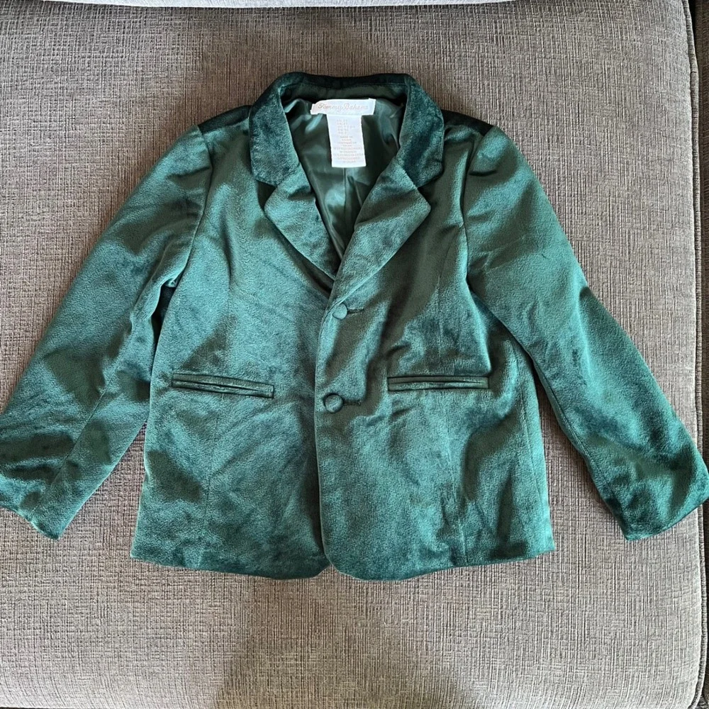 Tommy Bahama Boy Velvet Blazer Hunter Green 2T Toddler Holiday Sport Coat Jacket